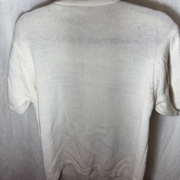 Cottage Core Two Twenty White Cardigan with Colorful Floral and Dragonflies - Picture 4 of 4